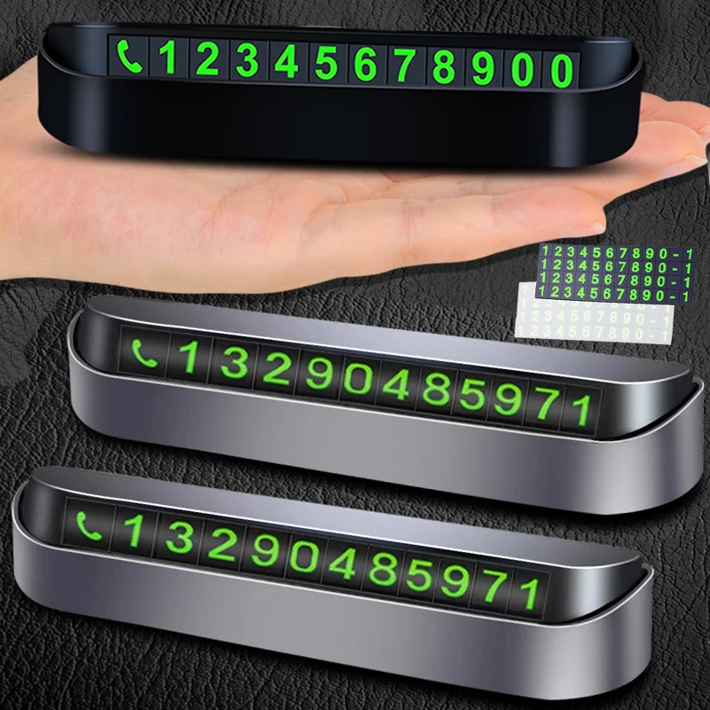 Phone Accessories Business - Auto-accessoires Mini draagbare telefoonnummerplaat met schakelaar