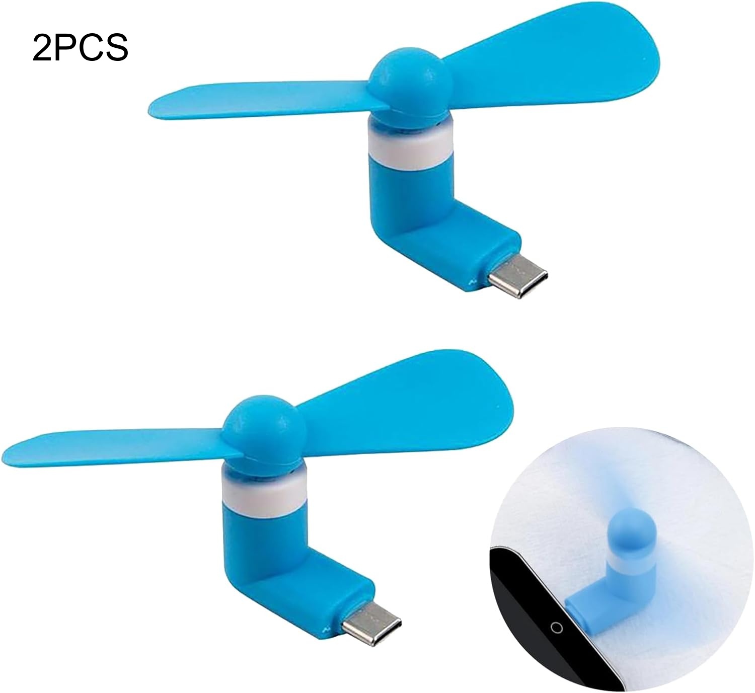 Phone Cooling Fan - 2 stuks Type-C Mini Draagbare Microventilator