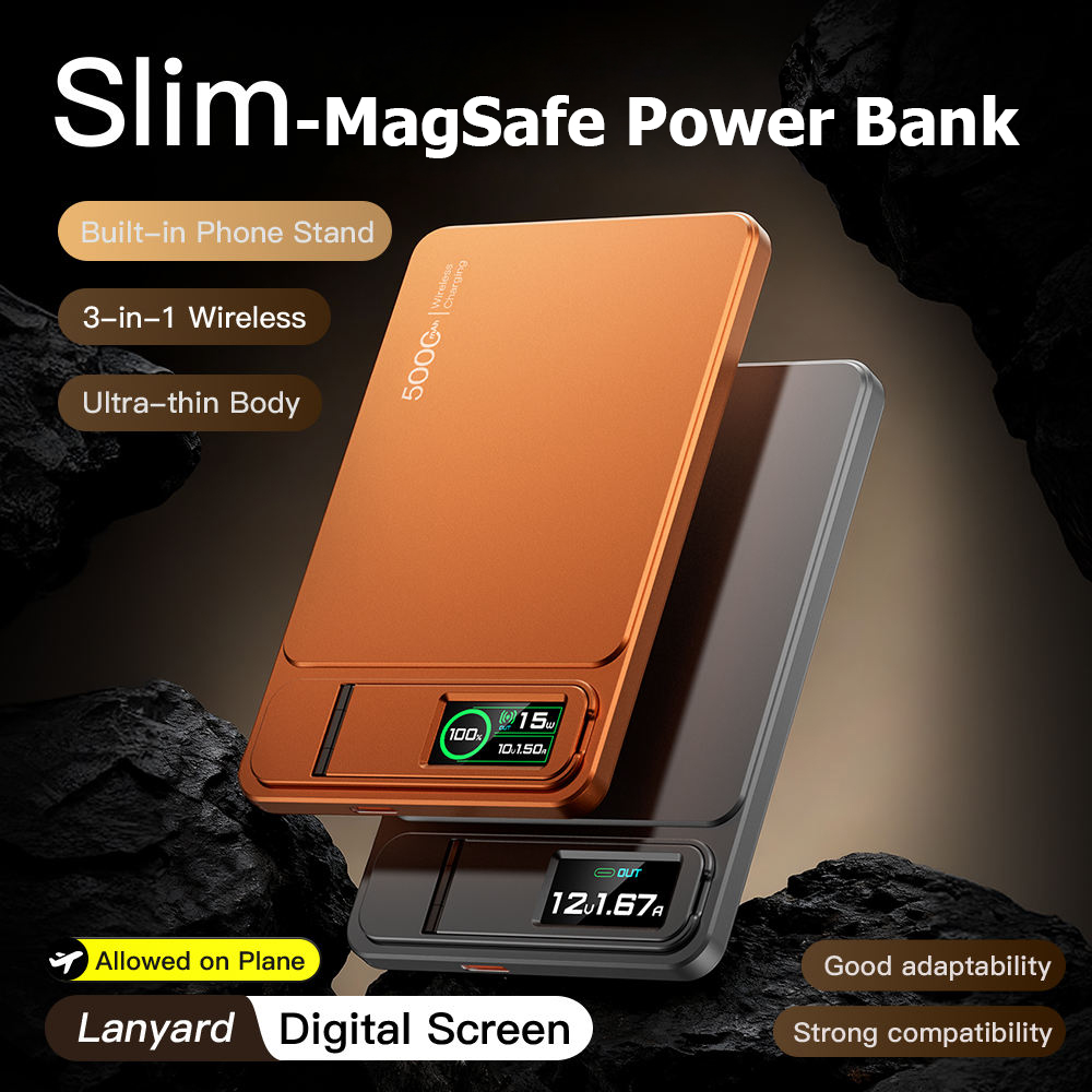 Power Bank Slim - 10000mAh Slimme MagSafe Powerbank, Magnetische Draadloze