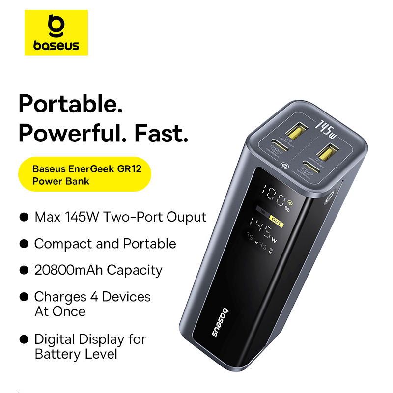 Power Bank Slim - Baseus EnerGeek 145W Powerbank 20800mAh Dubbele