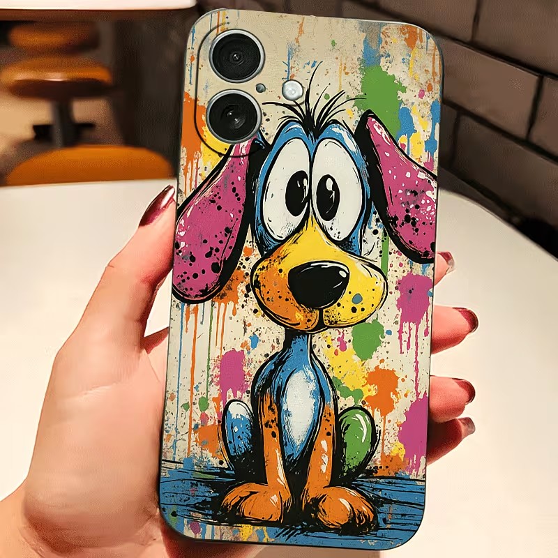 Phone Accessories List - Graffiti gekleurde puppy TPU telefoonhoesje voor