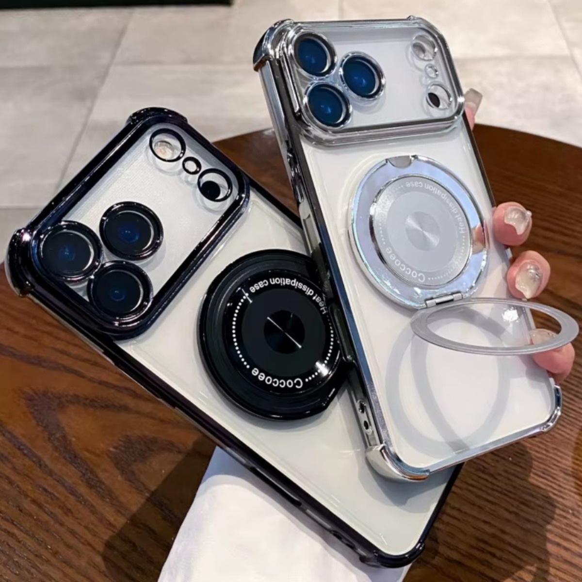 Phone Accessories Case - Doorzichtig magnetisch telefoonhoesje met 360° °