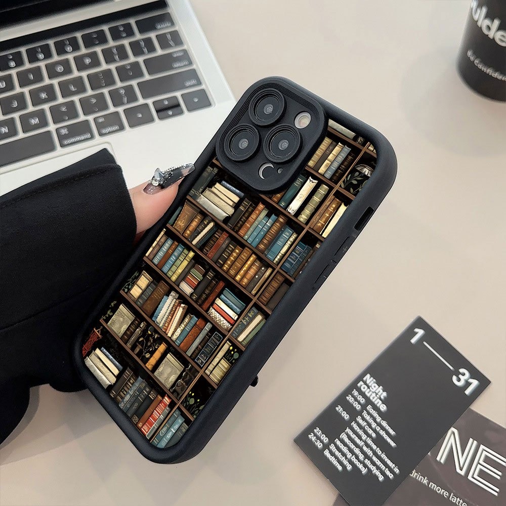 Phone Accessories List - Boekenplank Creatief Patroon Telefoonhoesje Voor iPhone