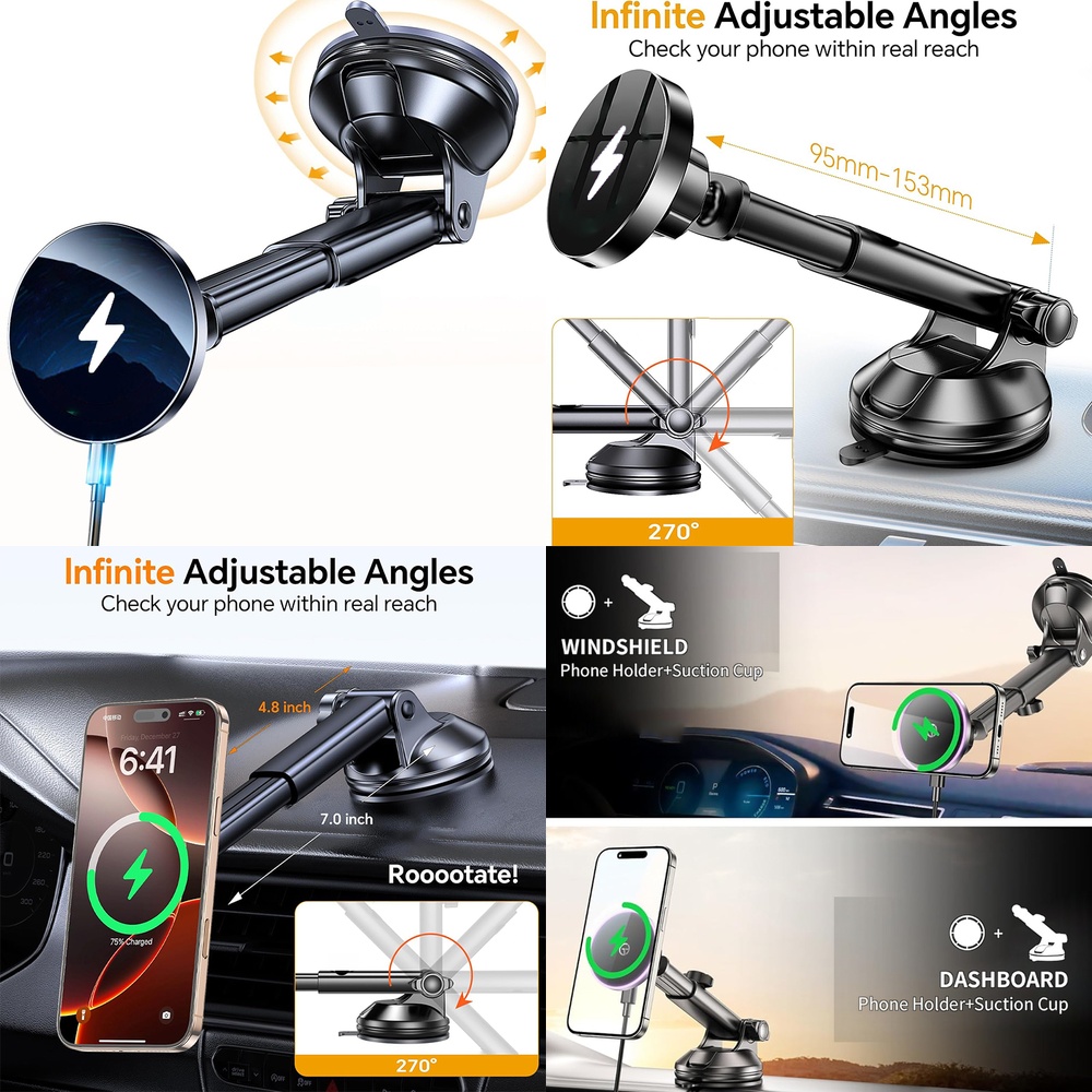 Phone Accessories Trending Products - Magnetische draadloze autolader voor de voorruit,