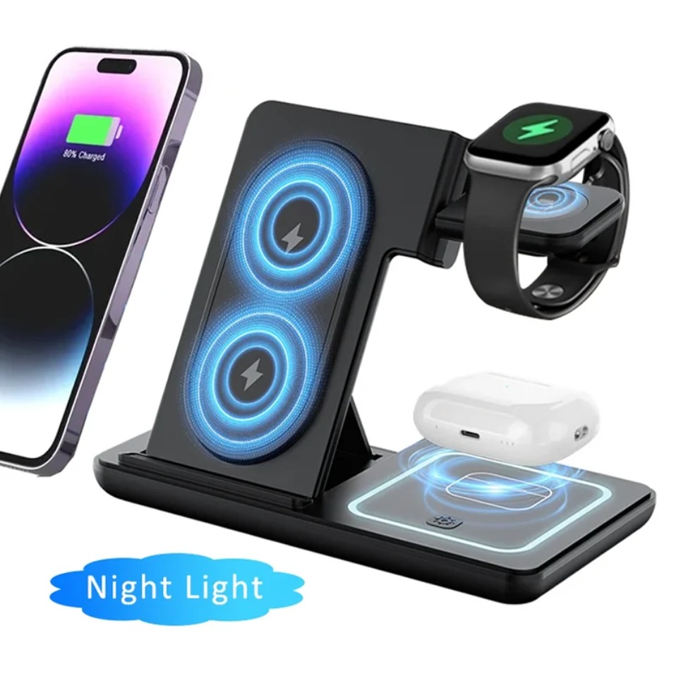 Phone Cooling Fan - Nacht LED-lampje 3-in-1 draadloze oplader opvouwbare