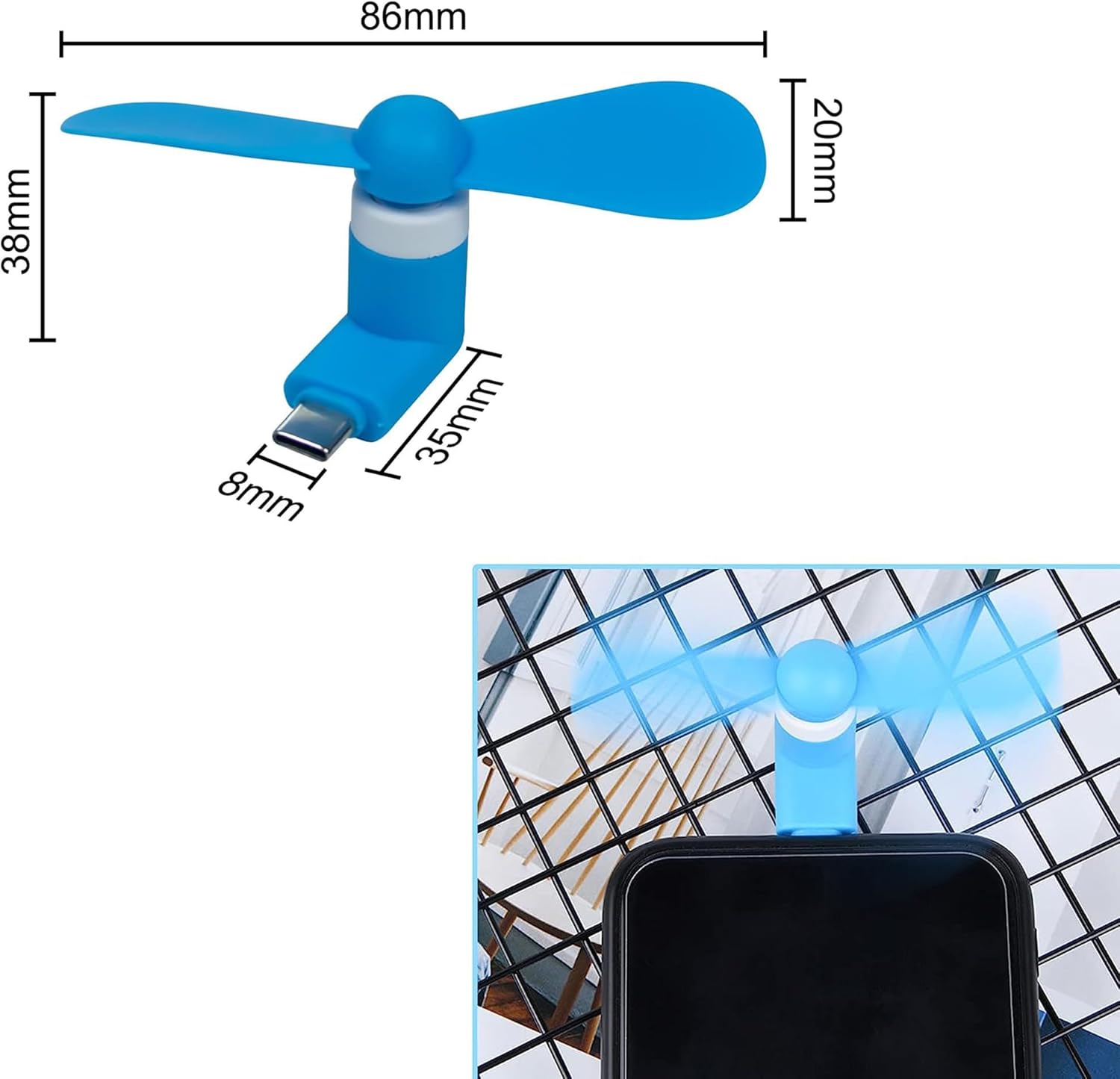 2 stuks Type-C Mini Draagbare  - Phone Cooling Fan recensie en prijs