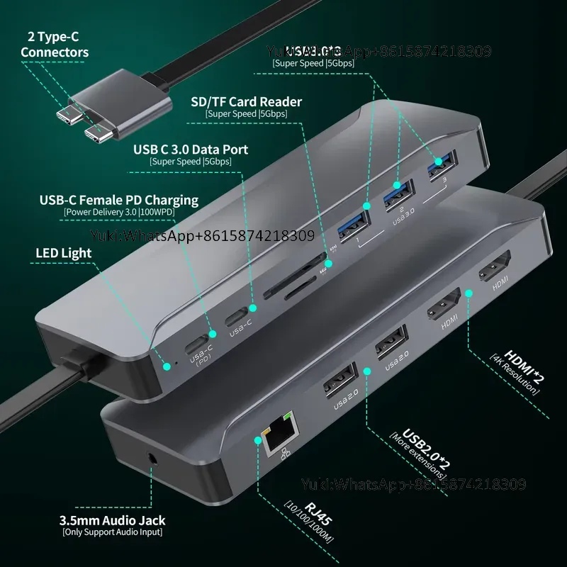 Hot verkopende Dual Display Sc - Usb C Hub recensie en prijs