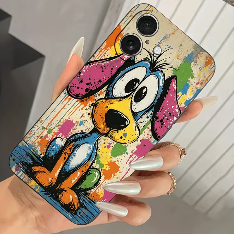 Graffiti gekleurde puppy TPU t - Phone Accessories List recensie en prijs