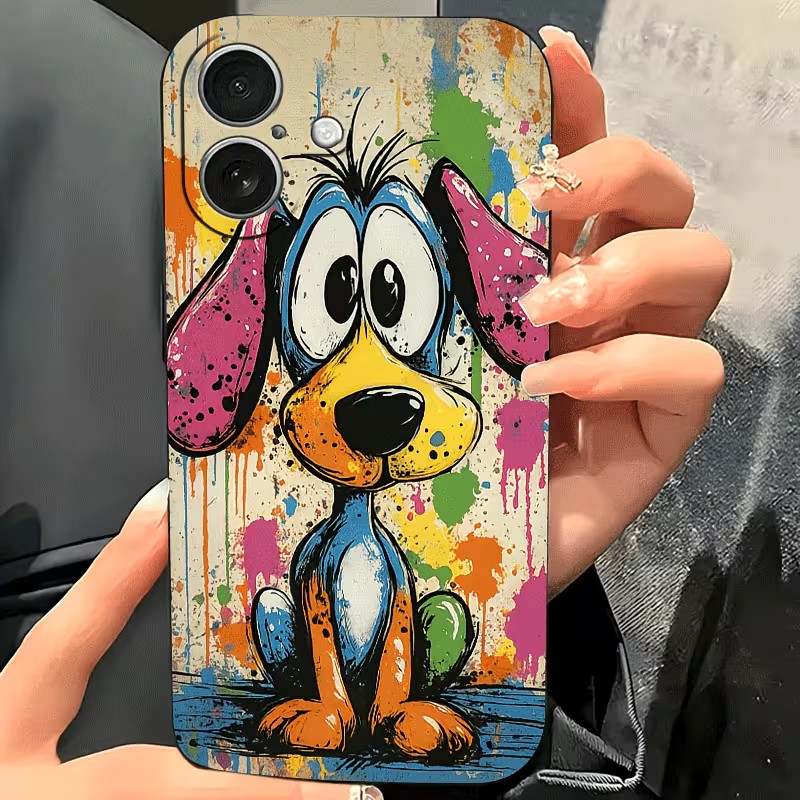 Graffiti gekleurde puppy TPU t - Phone Accessories List recensie en prijs