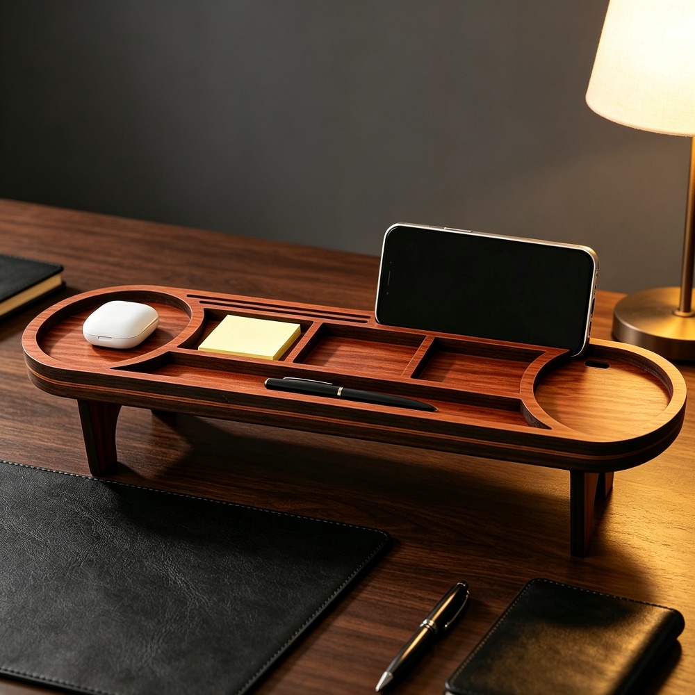 Houten bureau-organizer met te - Phone Accessories Rack recensie en prijs