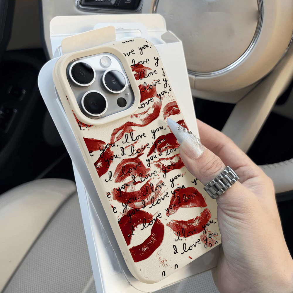 Heldere Rode Lippen Lederen Te - Phone Accessories List recensie en prijs