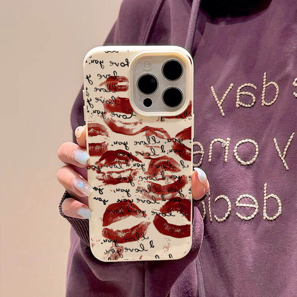 Heldere Rode Lippen Lederen Te - Phone Accessories List recensie en prijs