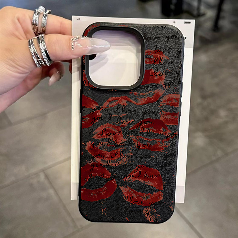 Heldere Rode Lippen Lederen Te - Phone Accessories List recensie en prijs